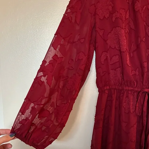 Sugarlips Burgundy Long Sleeve Maxi Dress - Picture 3 of 8